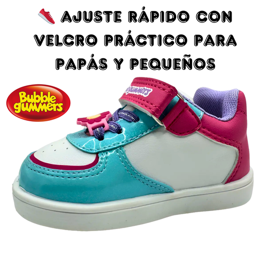 Tenis Bubble Gummers Niña Velcro Multicolor Ligeros Y Cómodos