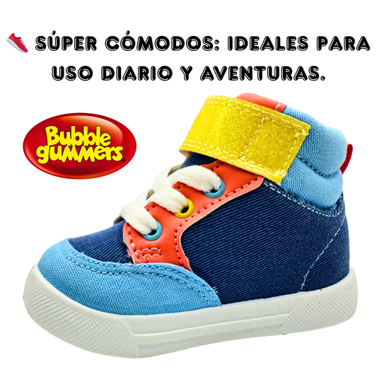 Tenis Bubble Gummers Niña Con Olor A Chicle Suela Ligera Con Cinta Y Velcro Cómodo
