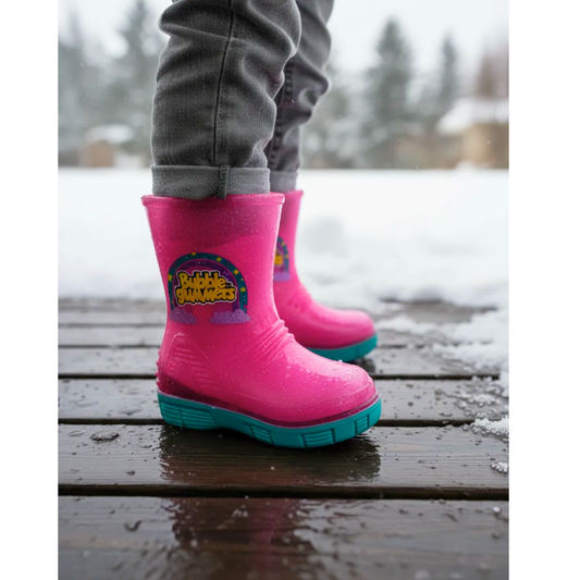 Bota De Lluvia Para Niña Bubble Gummers Rosa Antiderrapante