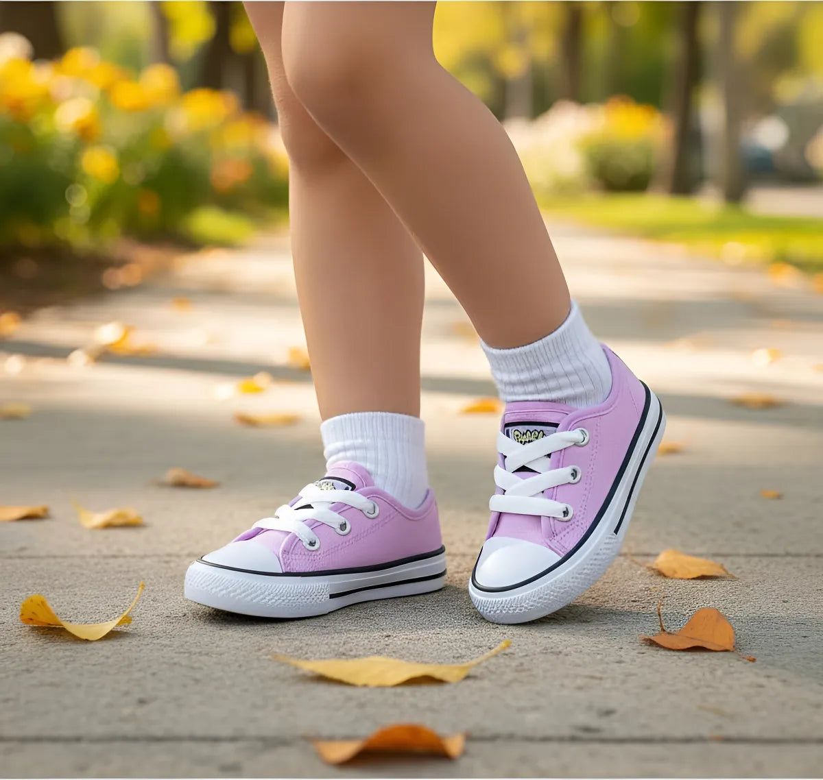 Tenis Para Niña Bubble Gummers De Tela Lila Agujetas Cómodos