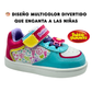 Tenis Bubble Gummers Niña Velcro Multicolor Ligeros Y Cómodos