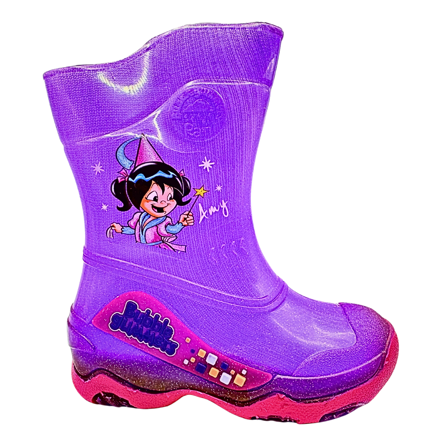 Bota De Lluvia Para Niña Bubble Gummers Cristal Lila