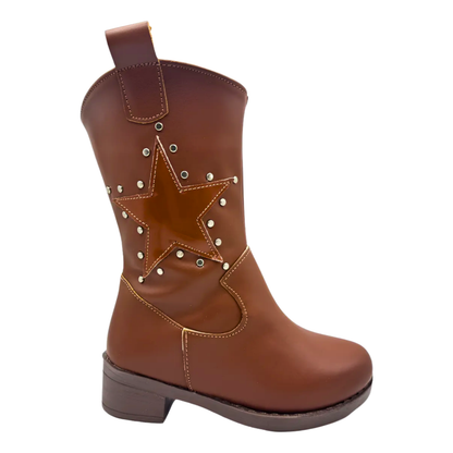 Bota Vaquera Para Niña Diseño Coqueto Detalle De Estrella