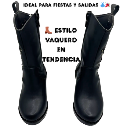 Bota Vaquera Para Niña Diseño Coqueto Detalle De Estrella