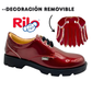 Zapato Escolar Rilo Charol Rojo Niña Cintas Casual Cómodo Mod. 9304