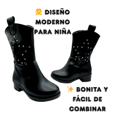 Bota Vaquera Para Niña Diseño Coqueto Detalle De Estrella