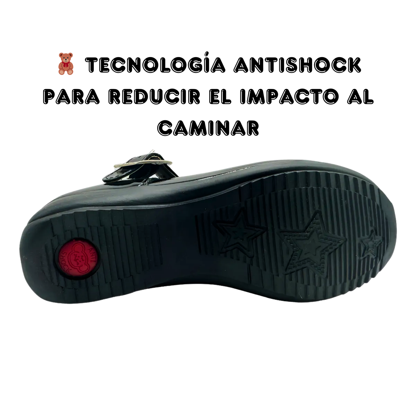 Zapato Escolar Rilo Niña Charol Negro Con Hebilla Mod. 9013
