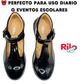 Zapato Escolar Niña Rilo Charol Con Hebilla Elegante Cómodo Mod. 9203