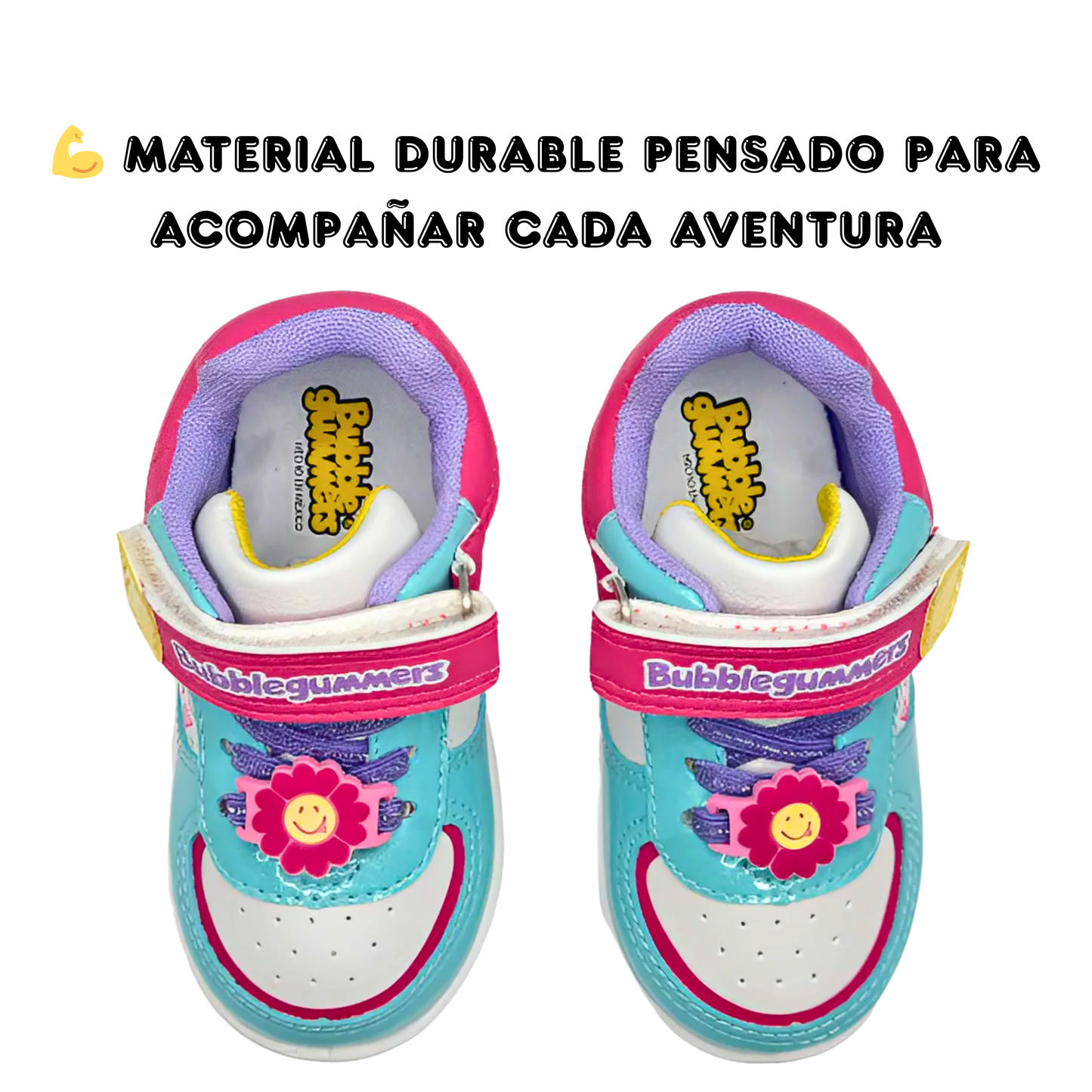 Tenis Bubble Gummers Niña Velcro Multicolor Ligeros Y Cómodos