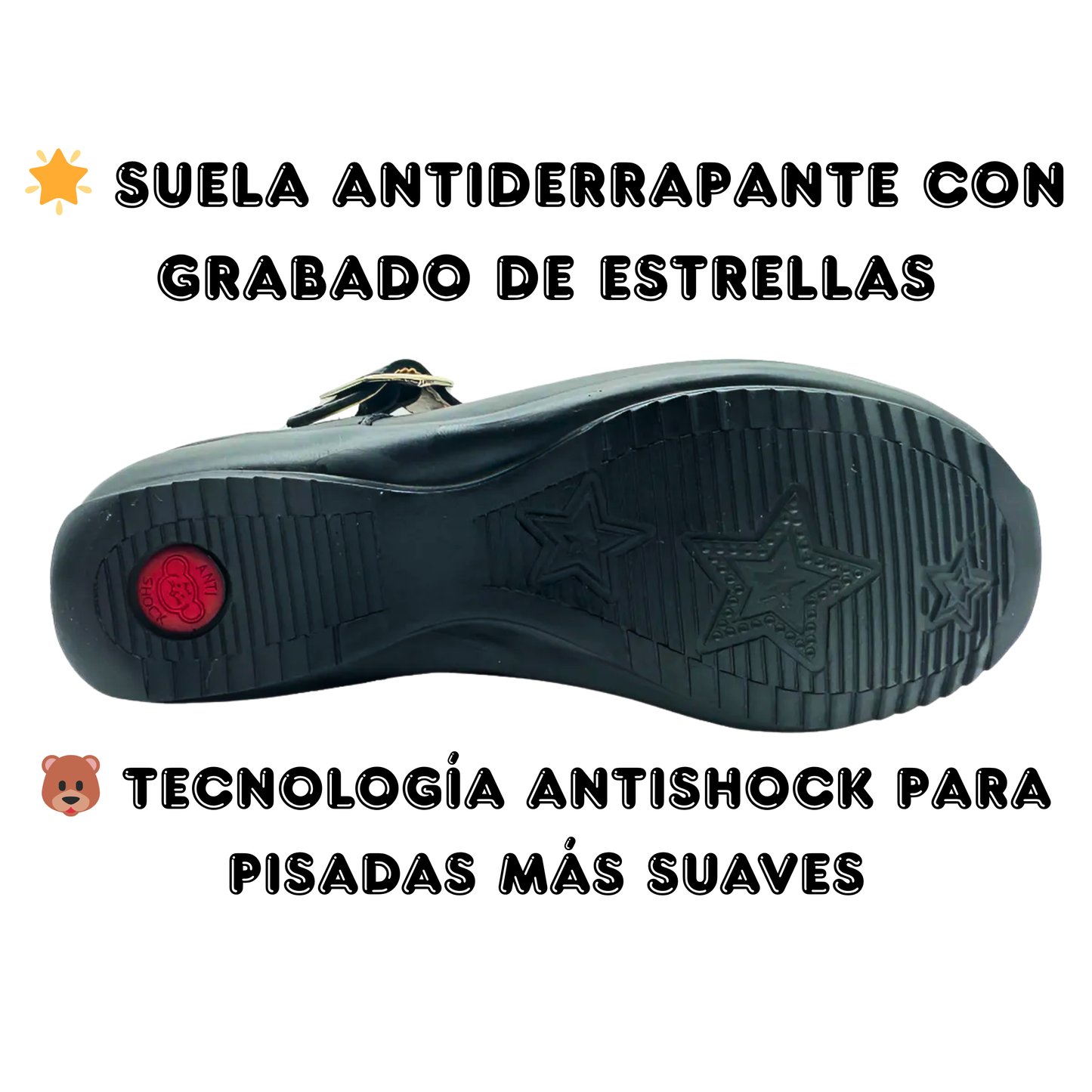 Zapato Escolar Rilo Niña Negro Con Hebilla En Piel Mod. 9013