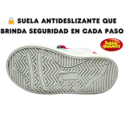 Tenis Bubble Gummers Niña Velcro Multicolor Ligeros Y Cómodos