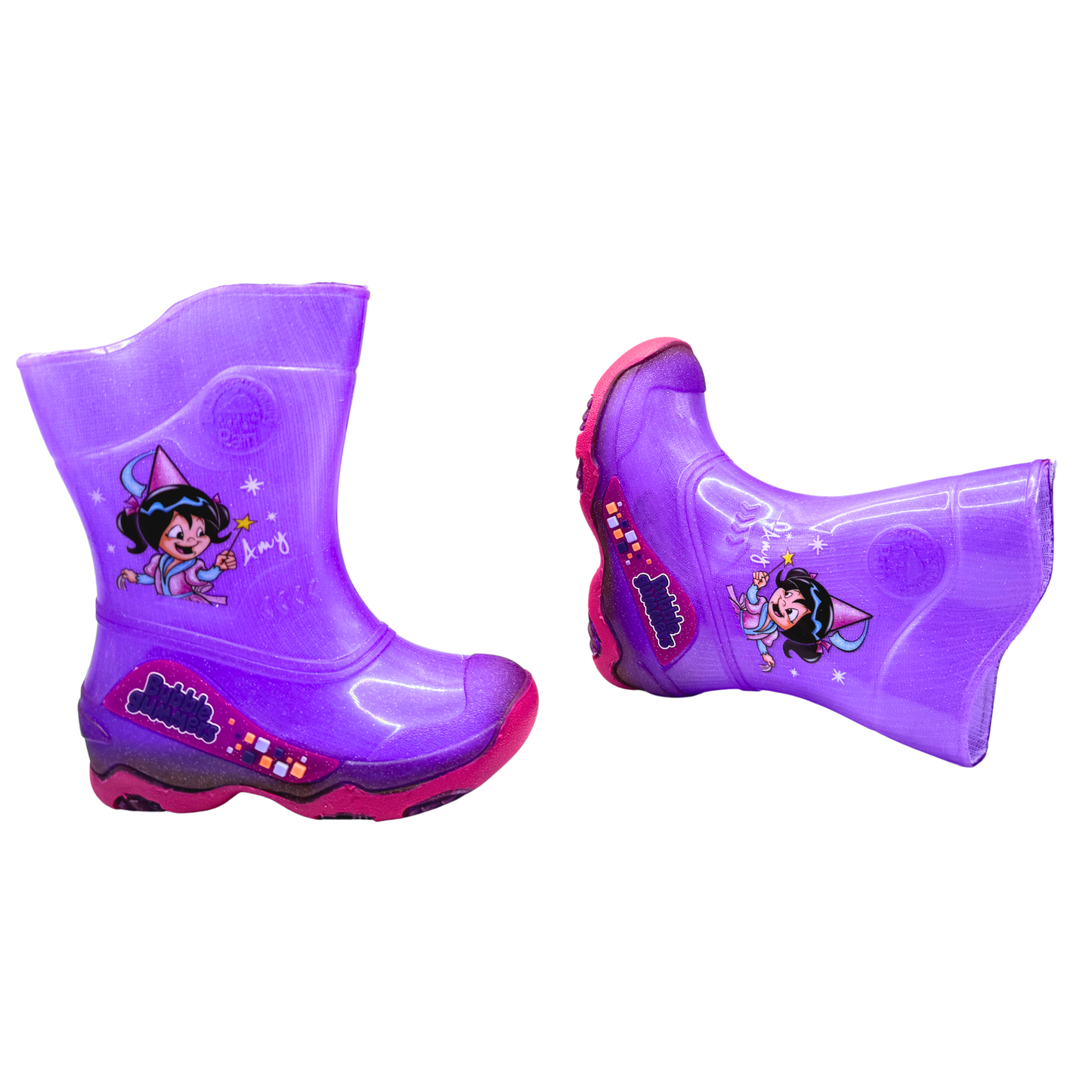Bota De Lluvia Para Niña Bubble Gummers Cristal Lila