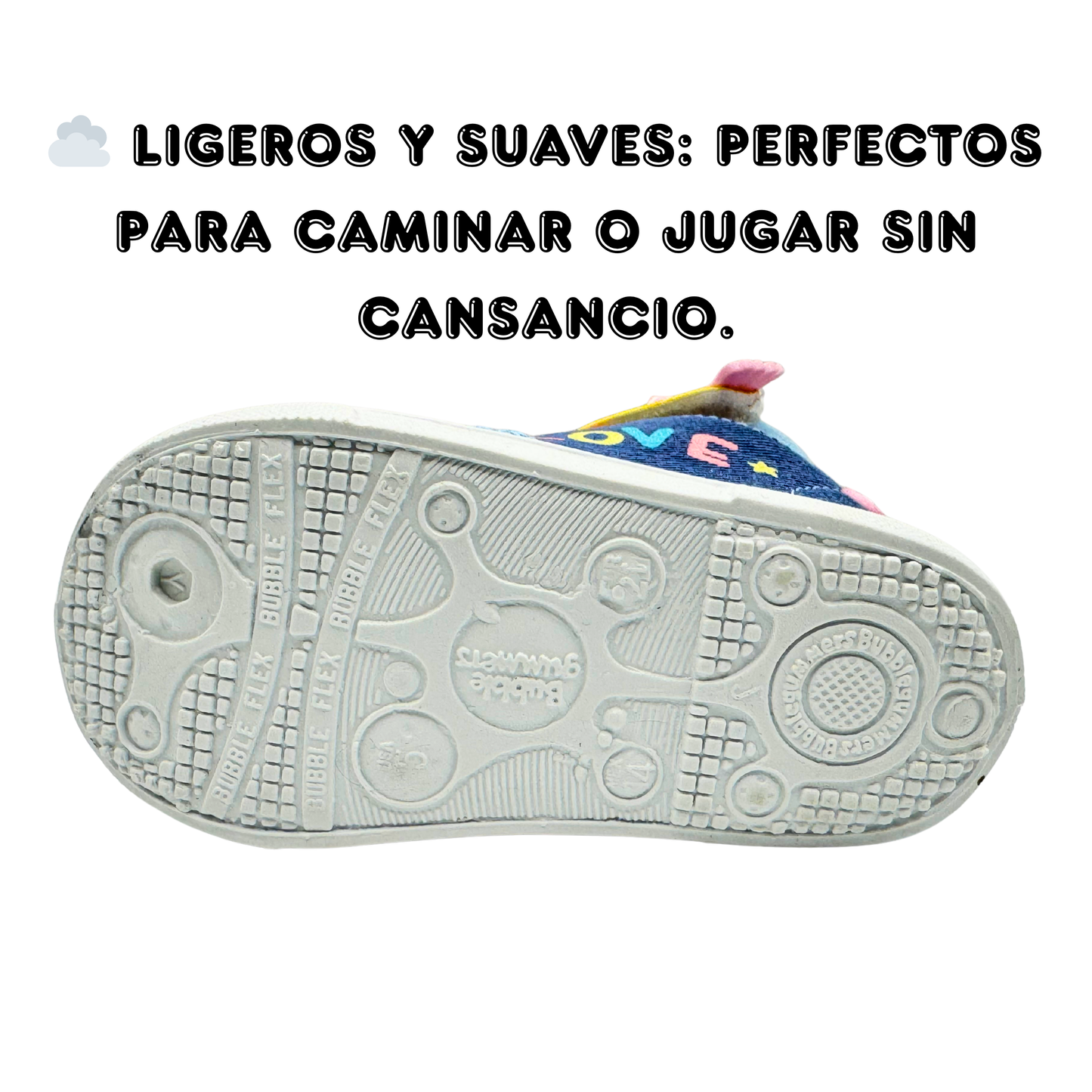 Tenis Bubble Gummers Niña Con Olor A Chicle Suela Ligera Con Cinta Y Velcro Cómodo