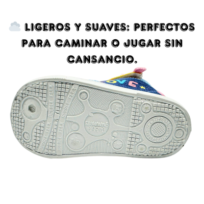 Tenis Bubble Gummers Niña Con Olor A Chicle Suela Ligera Con Cinta Y Velcro Cómodo