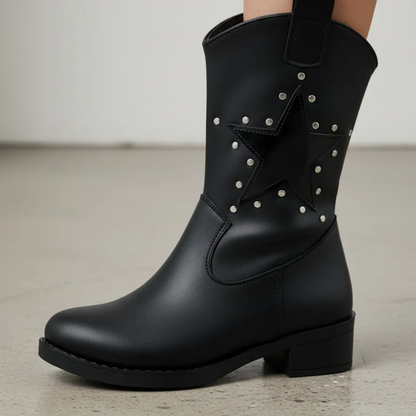 Bota Vaquera Para Niña Diseño Coqueto Detalle De Estrella