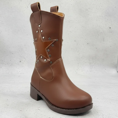 Bota Vaquera Para Niña Diseño Coqueto Detalle De Estrella