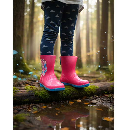 Bota De Lluvia Para Niña Sandak Rosa Unicornio Resistente