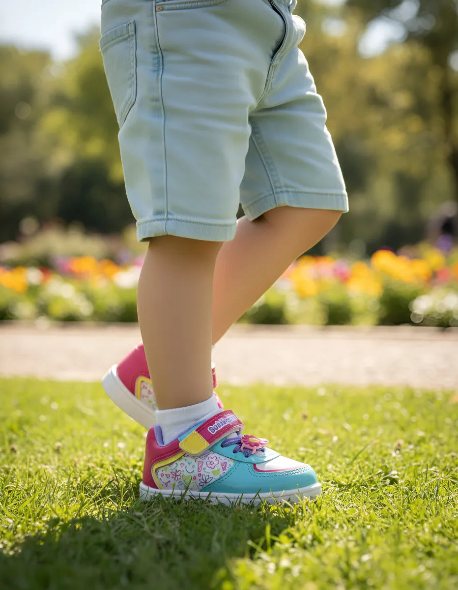 Tenis Bubble Gummers Niña Velcro Multicolor Ligeros Y Cómodos